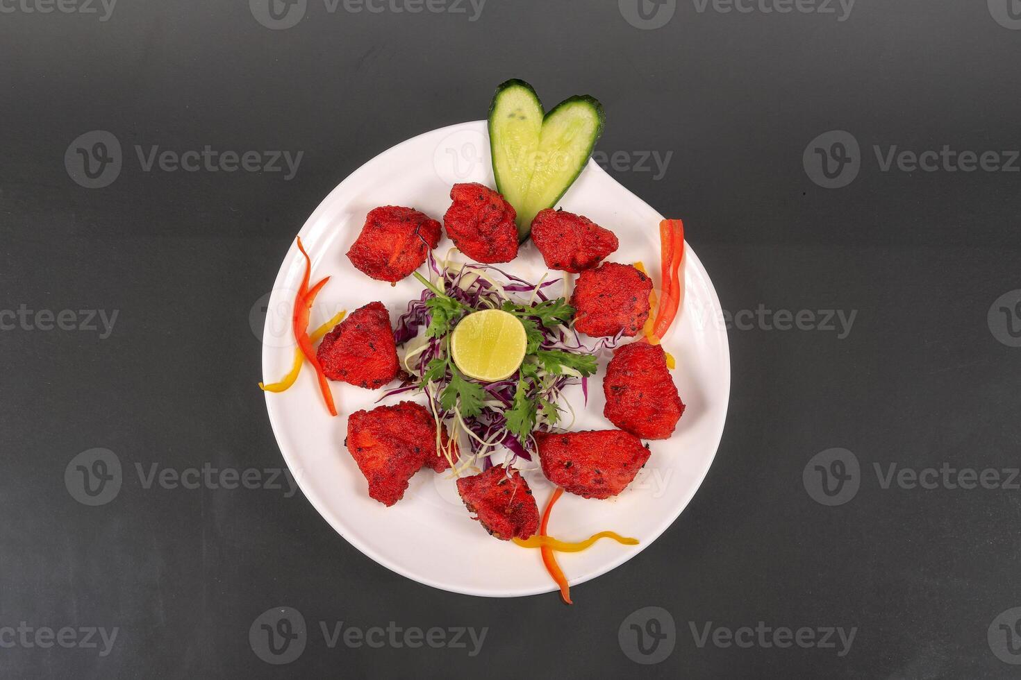 Chicken 65 white plate photo