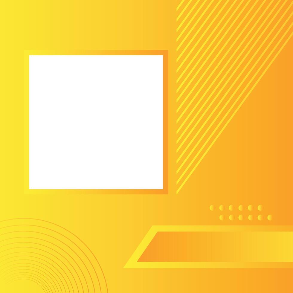Yellow and Orange Gradient background with a white frame and a black dot in the middle vector