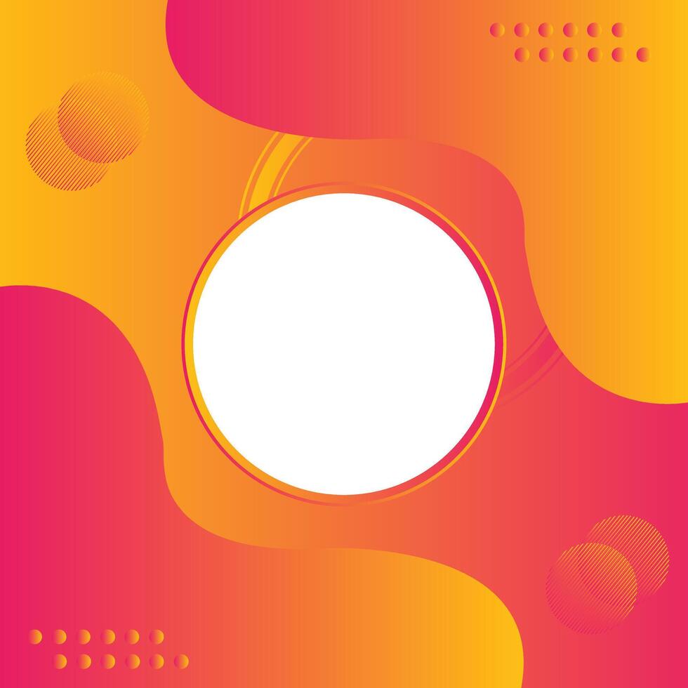 A colorful background with a white circle in the middle. The circle is surrounded by a border and has a dot in the center vector