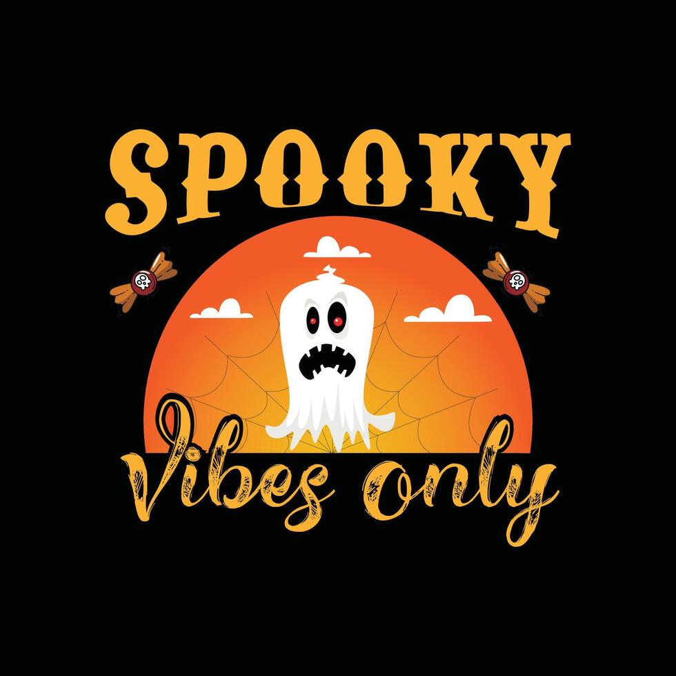Happy Halloween Scary T-Shirt Design template 2024 vector