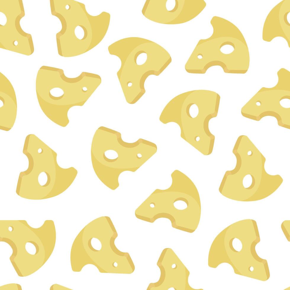 seamless pattern with pieces of cheese. Background with dairy products for packaging, paper and wallpaper. vector