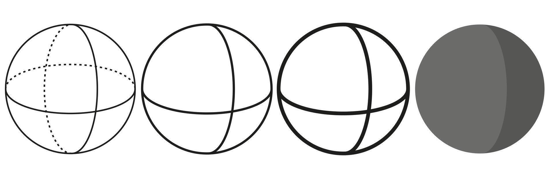 Set of round cubic shapes. Isolated on white background. vector