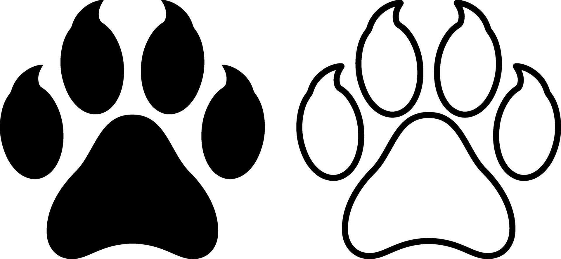 Silhouette dog Paw print icon vector