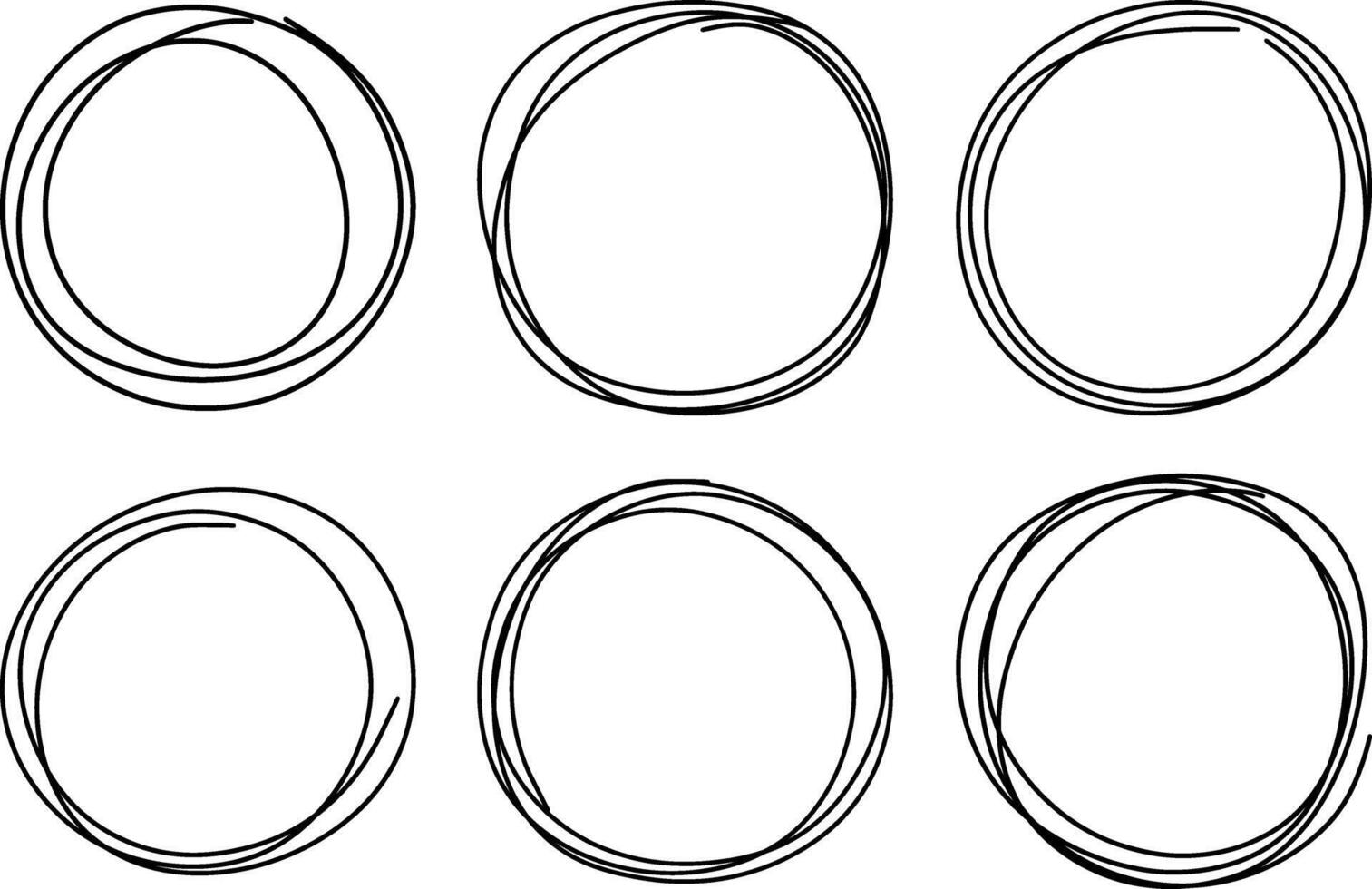 Circle hand drawn grunge blot Sketch Round frame border clipart vector