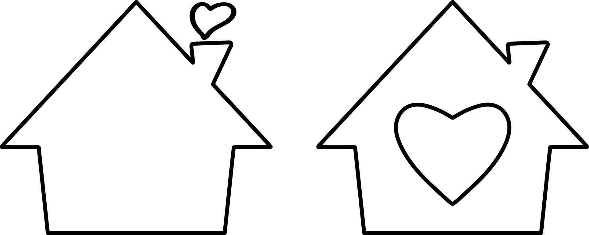 Home icon House with heart Real estate vector