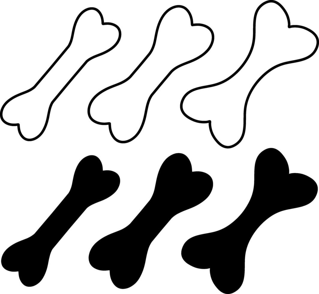 Silhouette dog bone icon vector