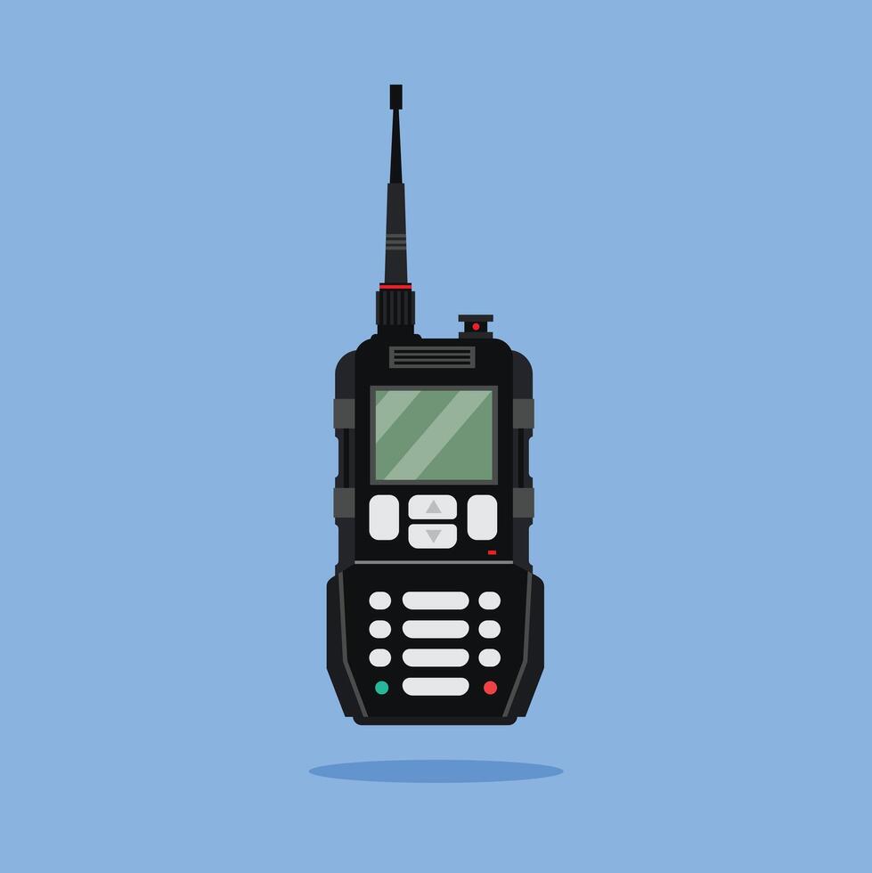 portable communication device with black antenna. illustration of secret agent tool vector