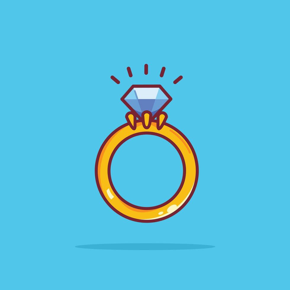 ring icon with gemstone. wedding jewelry illustration. suitable for poster and web icon use vector