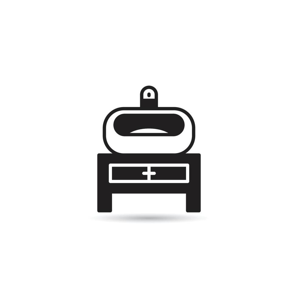 sink on table icon on white background vector