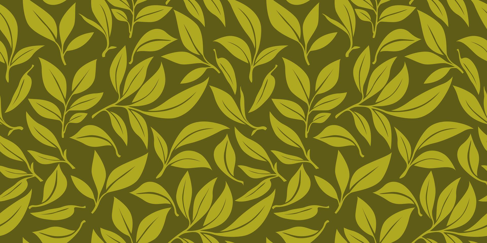 tea leaves pattern background. Green leaf seamless pattern. leaves pattern background. seamless patterns with green leaves. vector