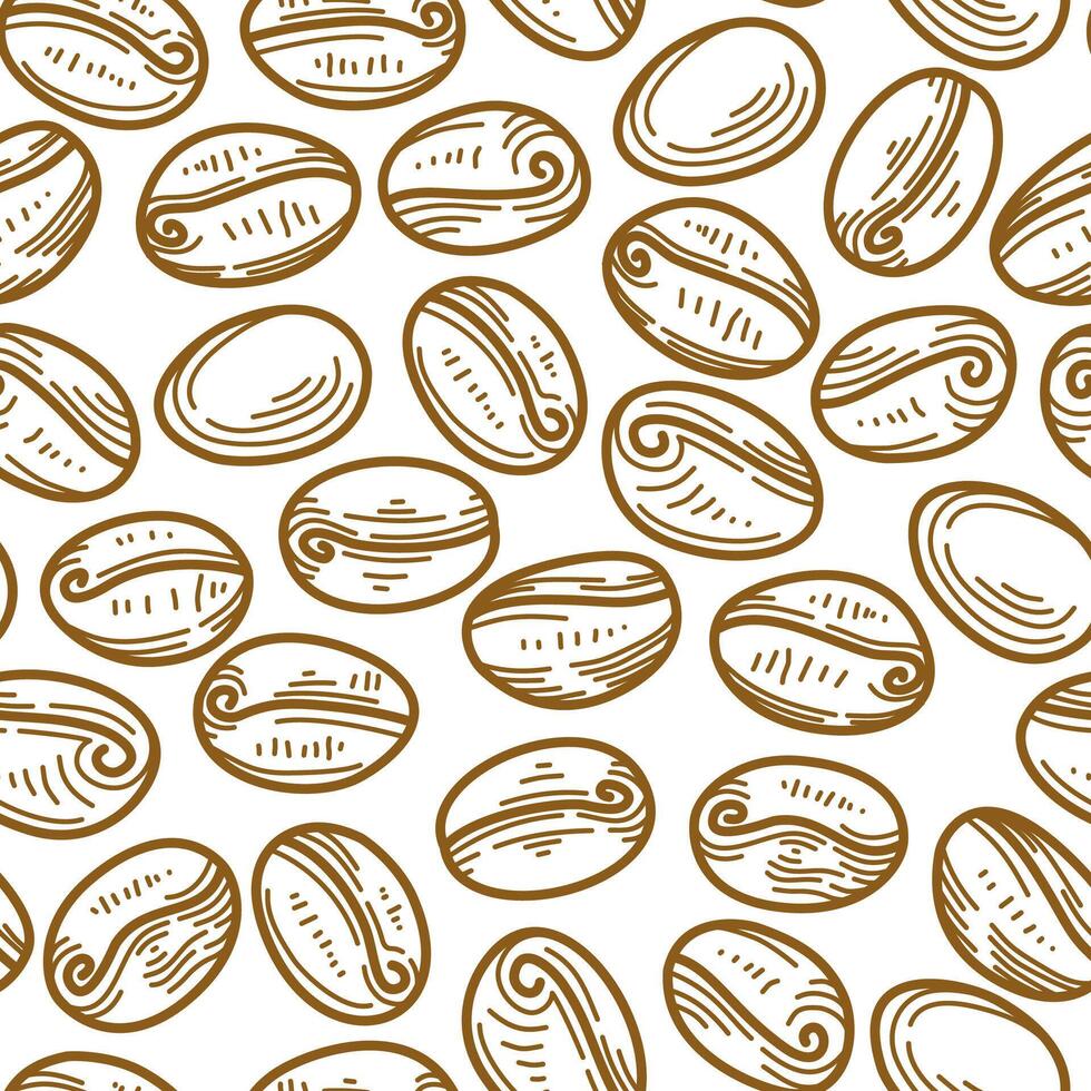 Coffee beans pattern background. coffee beans background. Coffee beans wallpaper. Coffee Beans Illustration for packaging. seamless pattern of coffee beans background. coffee beans seamless pattern. vector