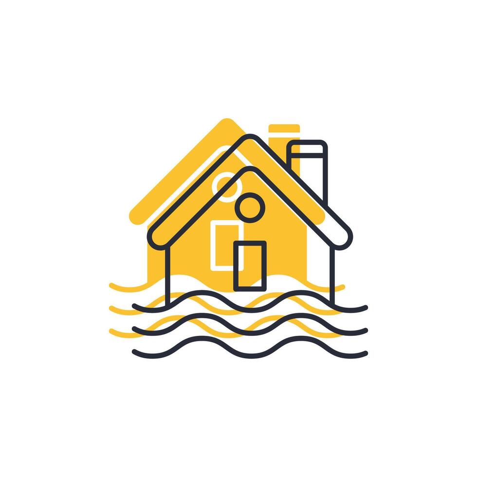 Flood Insurance icon illustration. Flood Insurance symbol isolated on white background vector