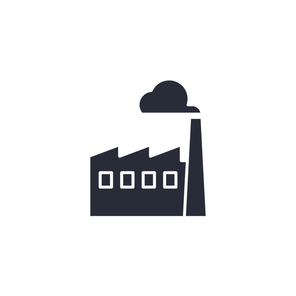 Factory icon illustration. Factory symbol isolated on white background vector