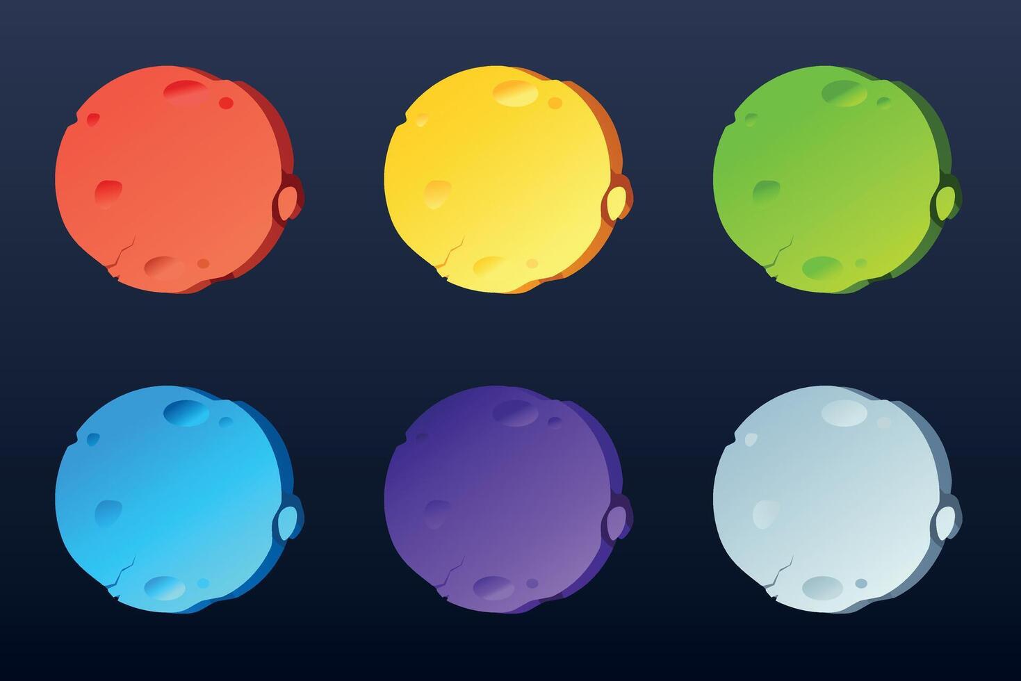 Multicolored stone discs. Image Stone slabs hang in the air vector