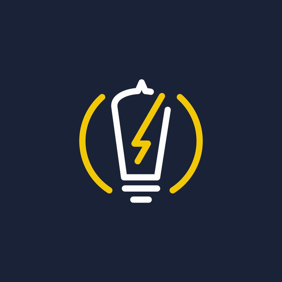 lightning bulb logo design template vector