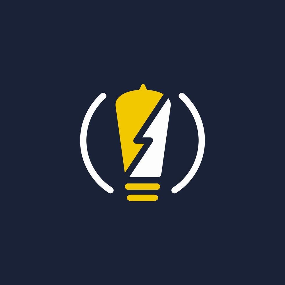 lightning bulb logo design template vector