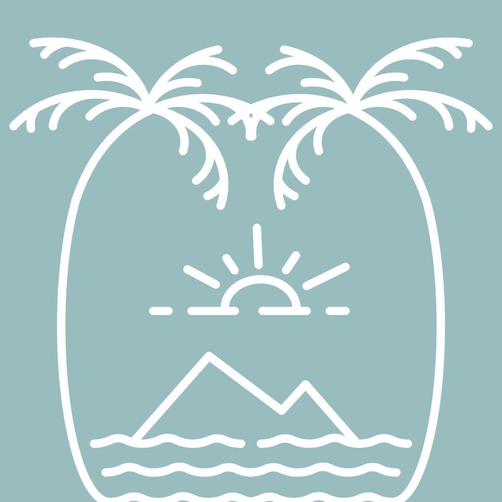 paradise Hawaii monoline vector