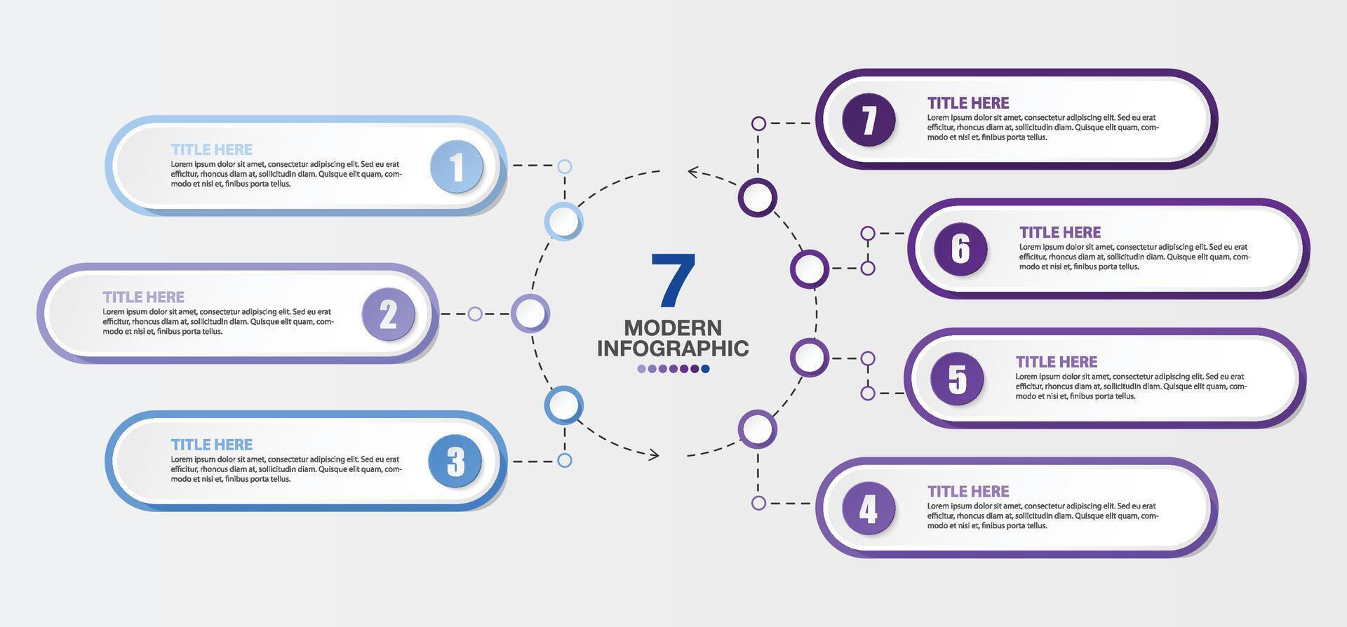 Modern infographic design with icons and 7 options or steps. vector