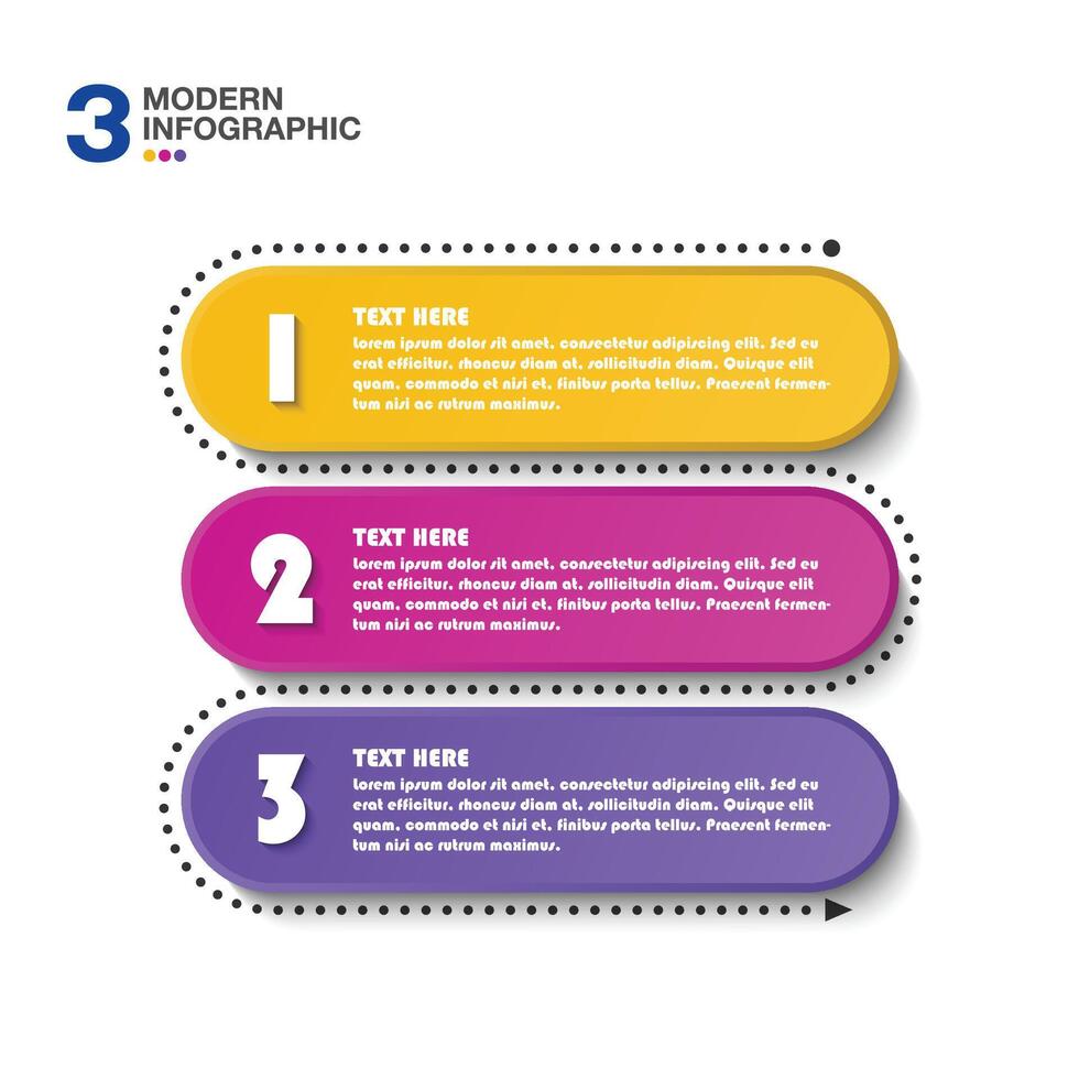 Modern infographic design with icons and 3 options or steps. vector