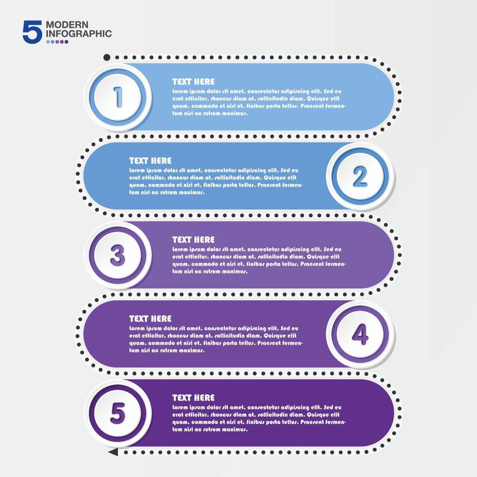 Modern infographic design with icons and 5 options or steps. vector