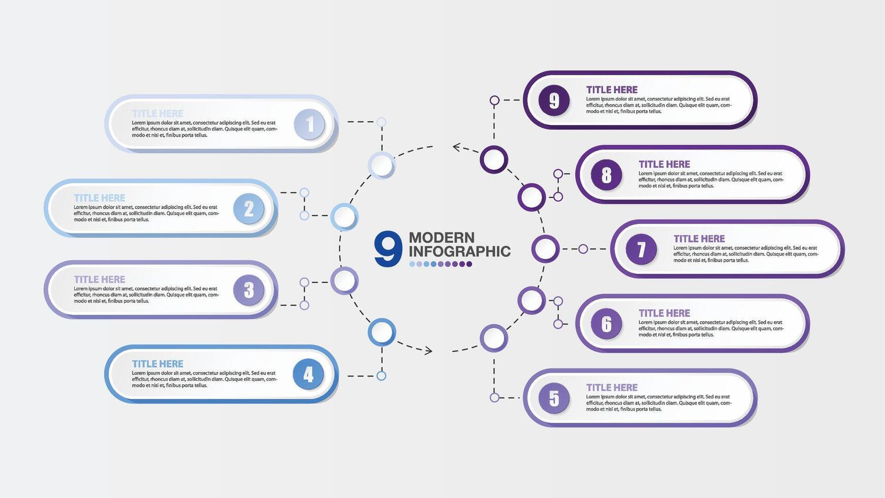 Modern infographic design with icons and 9 options or steps. vector