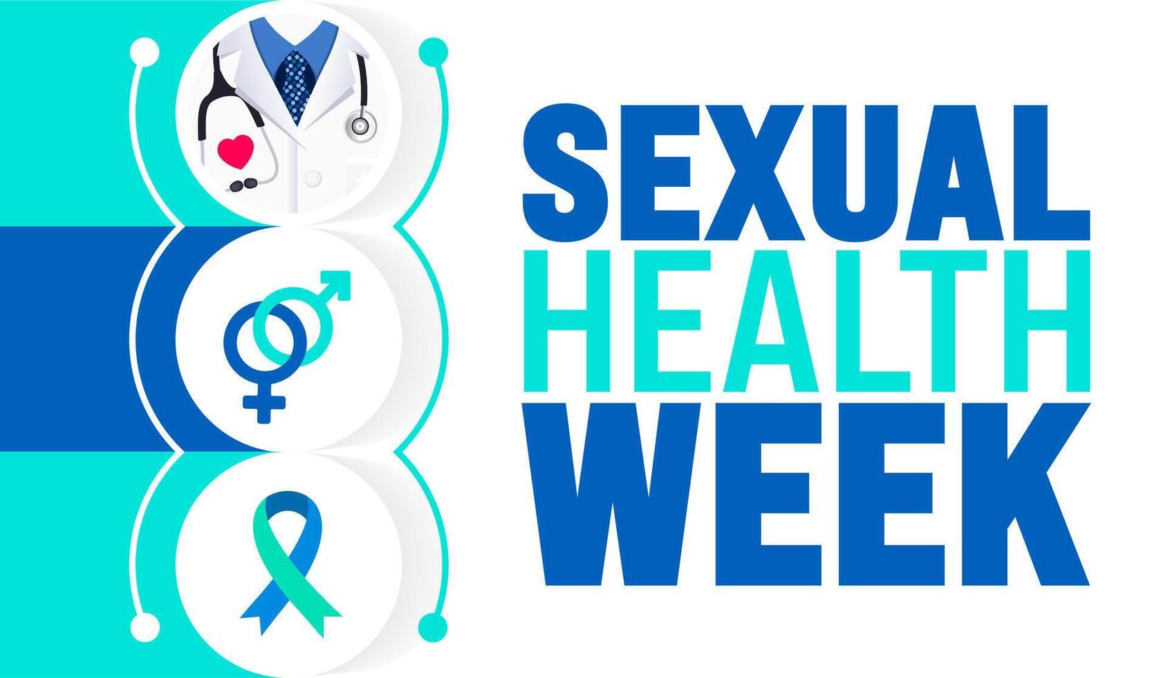 Sexual Health Week is observed every year in September. Holiday concept. Template for background, banner, card, poster, placard, design template with unique shapes with standard color. vector