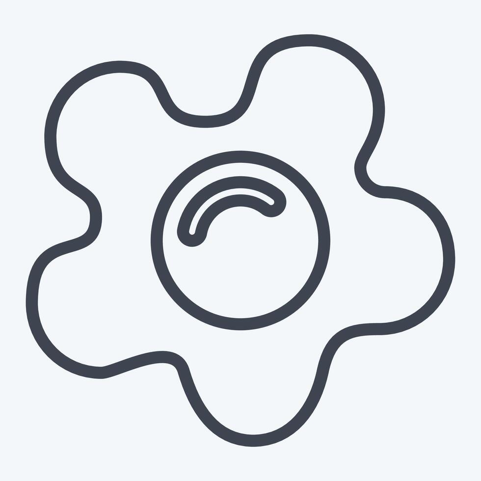 Icon Fried Egg. related to Breakfast symbol. line style. simple illustration vector