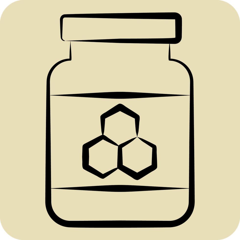 Icon Honey Jar. related to Breakfast symbol. hand drawn style. simple illustration vector