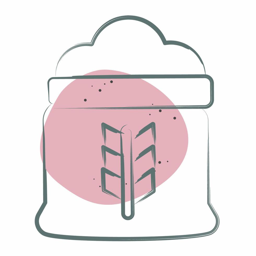 Icon Flour. related to Breakfast symbol. Color Spot Style. simple illustration vector
