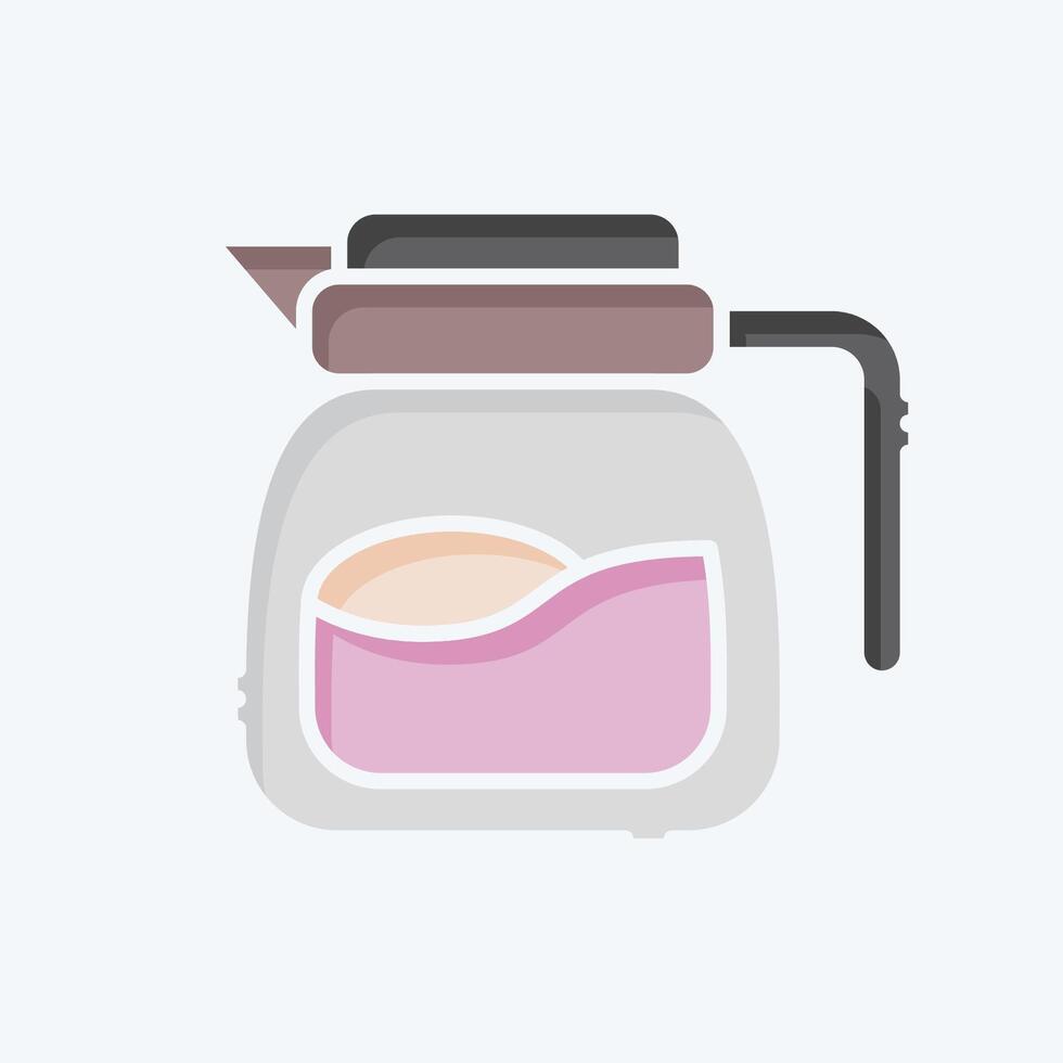 Icon Coffe Pot. related to Breakfast symbol. doodle style. simple illustration vector