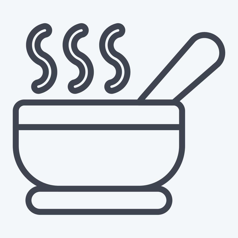Icon Soup Bowl. related to Breakfast symbol. line style. simple illustration vector