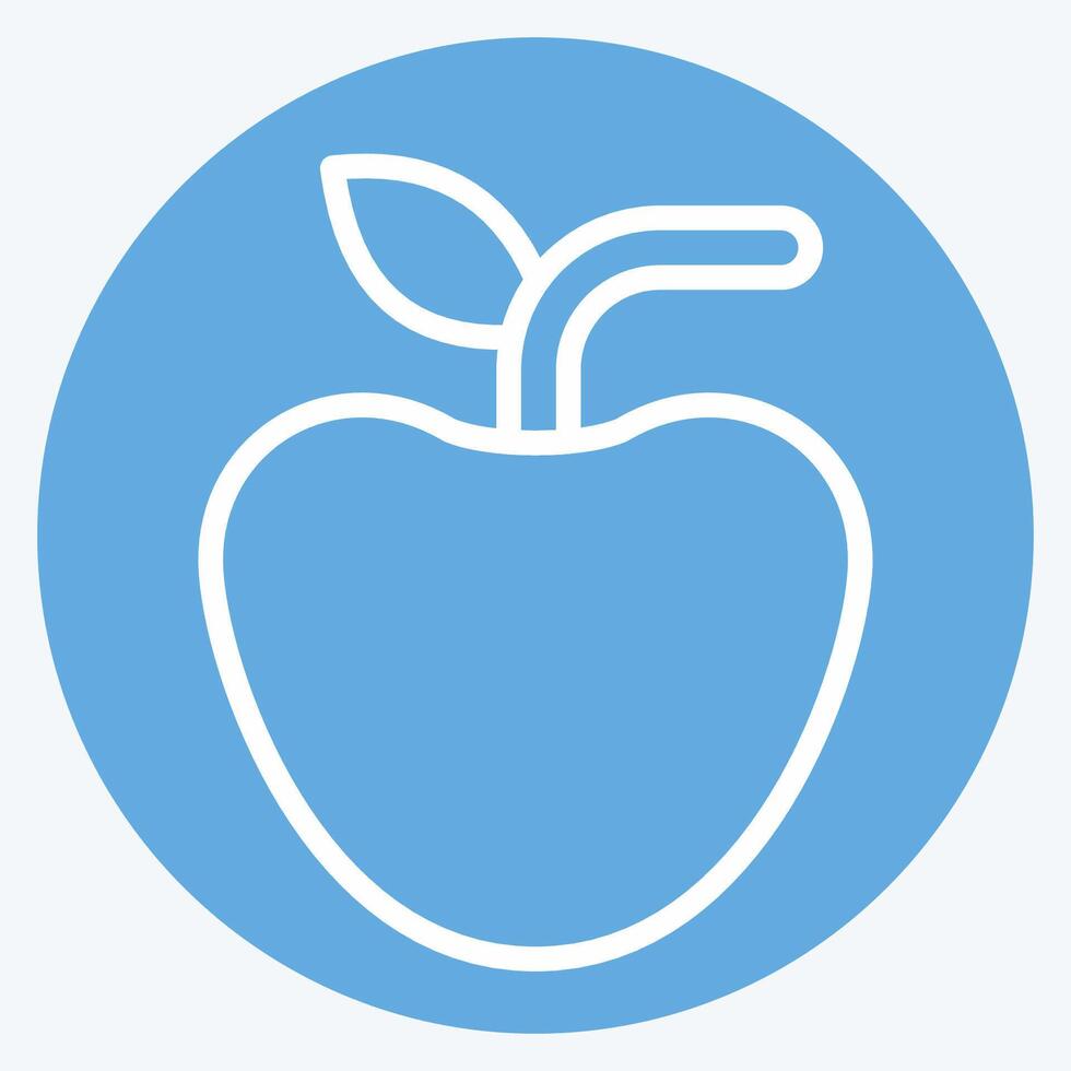 Icon Apple. related to Breakfast symbol. blue eyes style. simple illustration vector