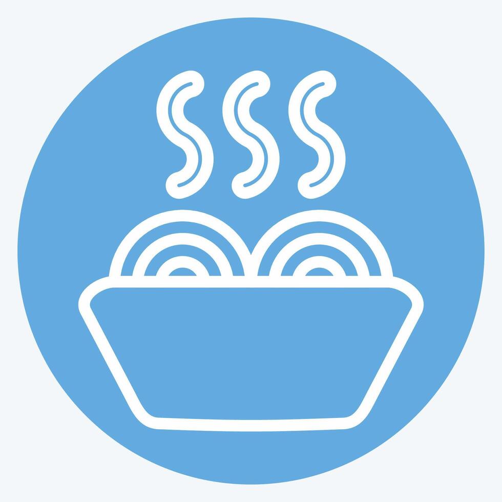 Icon Noodles. related to Breakfast symbol. blue eyes style. simple illustration vector