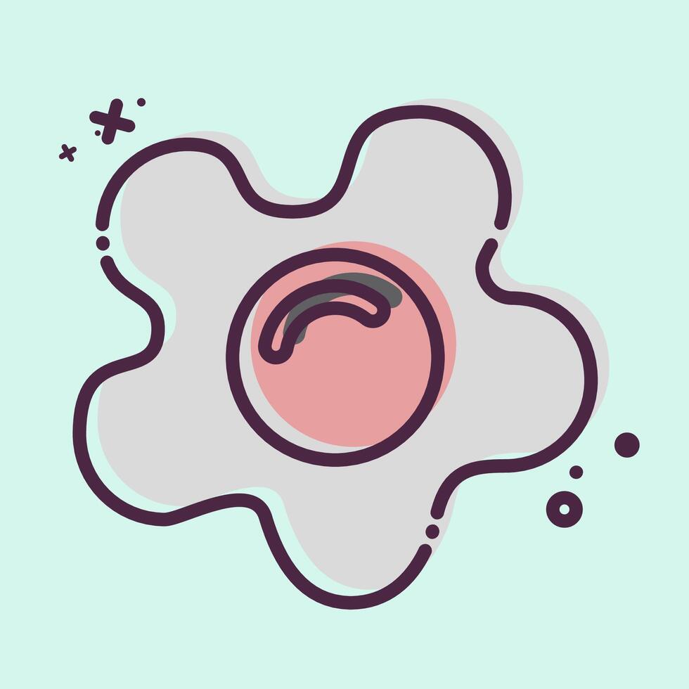 Icon Fried Egg. related to Breakfast symbol. MBE style. simple illustration vector