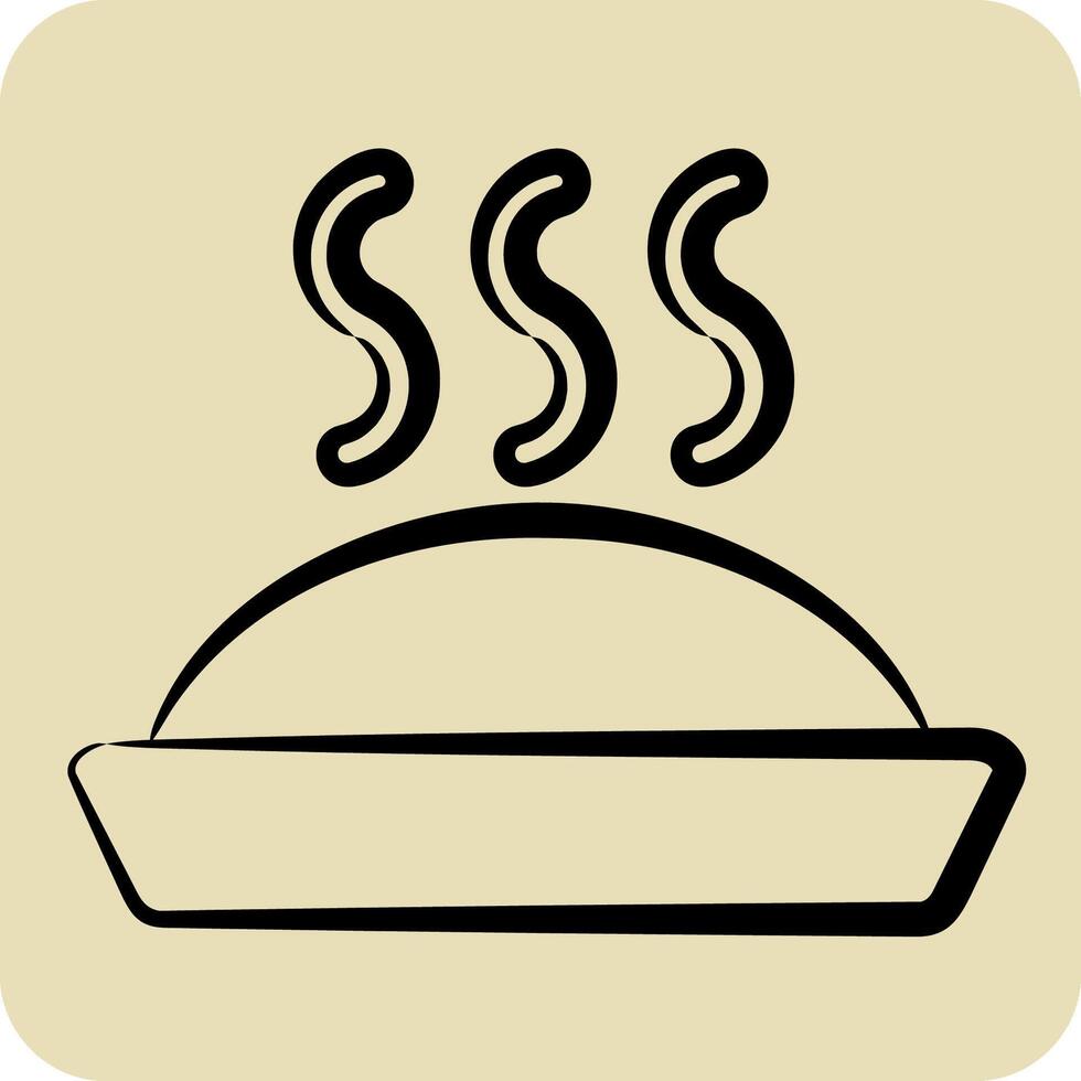 Icon Pie Cake. related to Breakfast symbol. hand drawn style. simple illustration vector