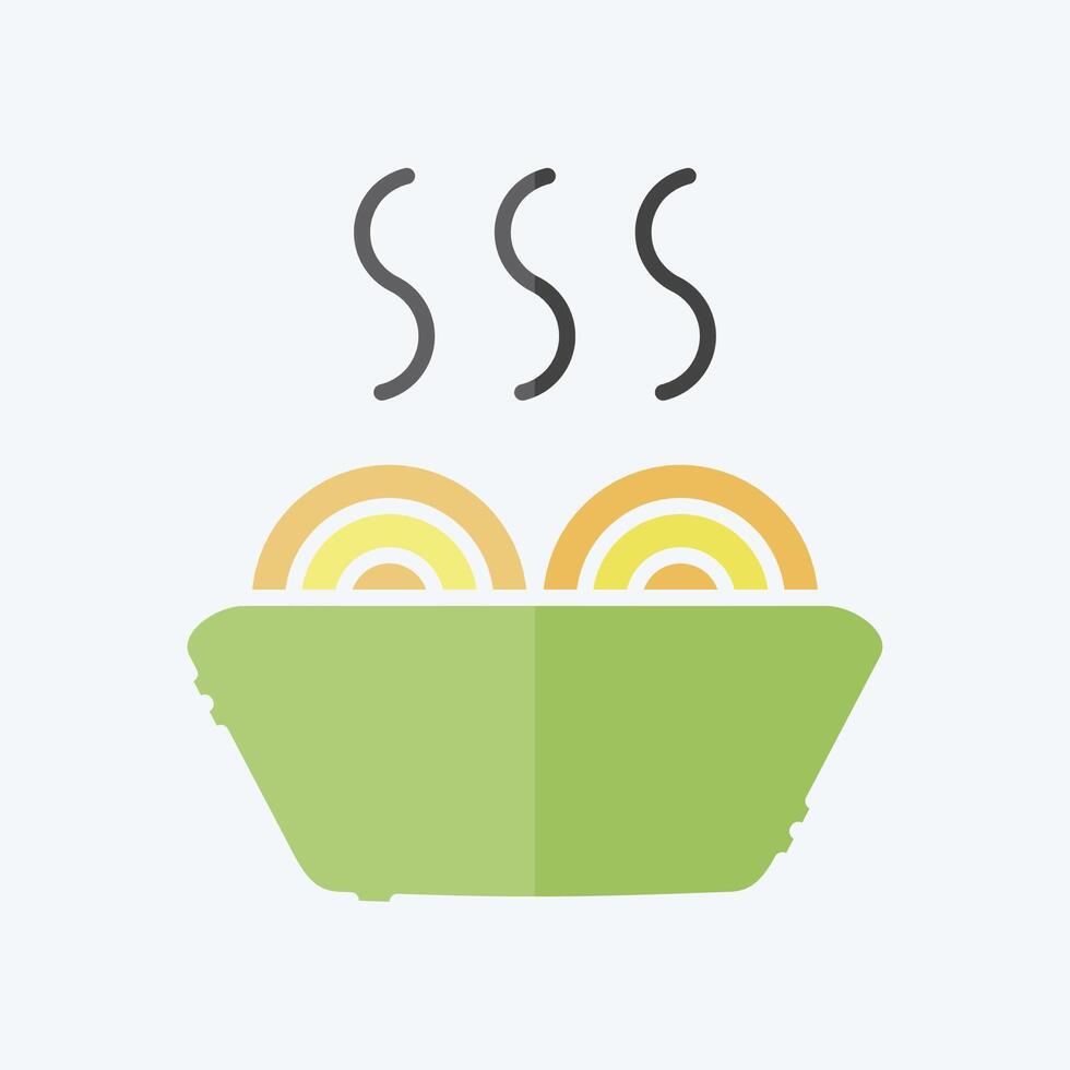 Icon Noodles. related to Breakfast symbol. doodle style. simple illustration vector