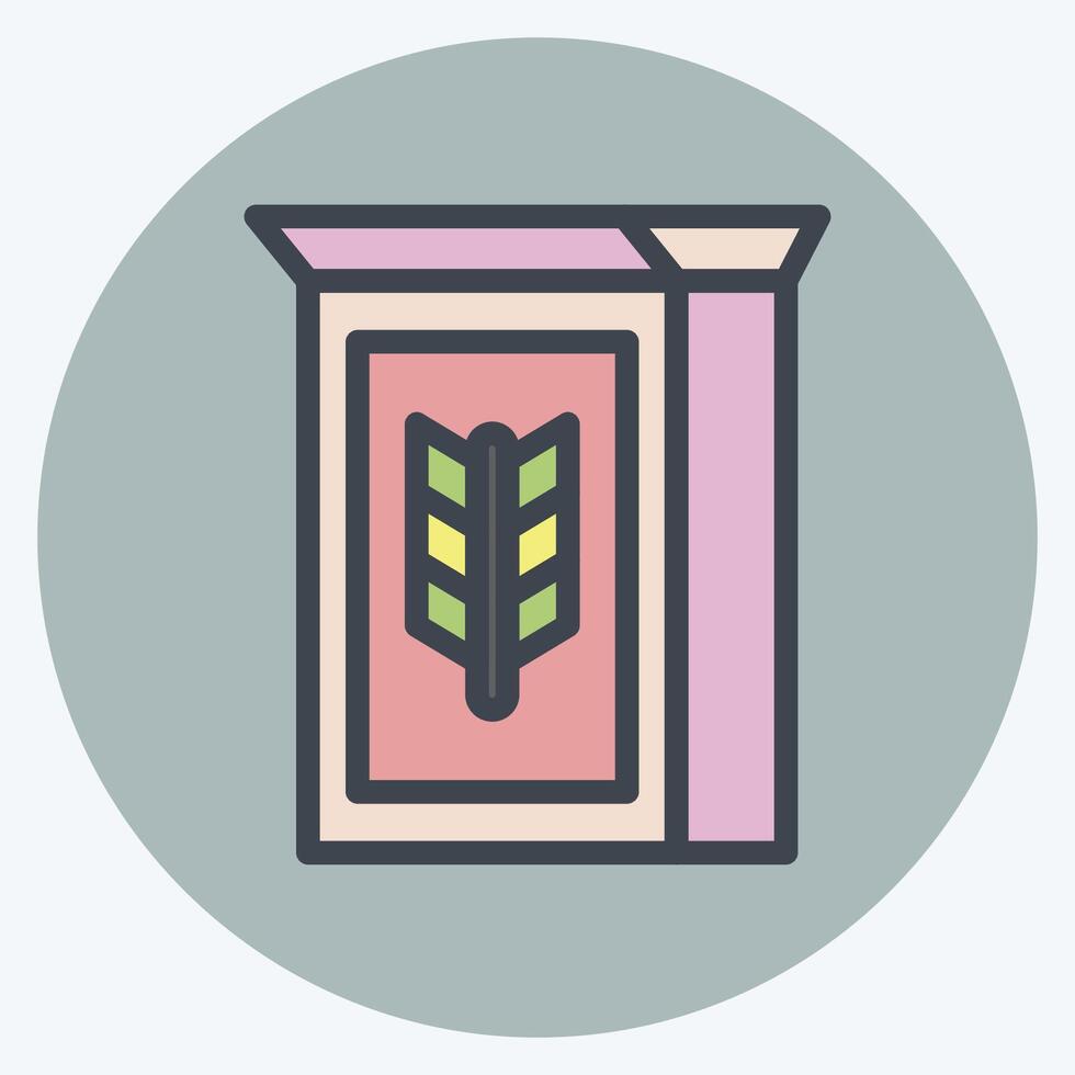 Icon Cereal. related to Breakfast symbol. color mate style. simple illustration vector