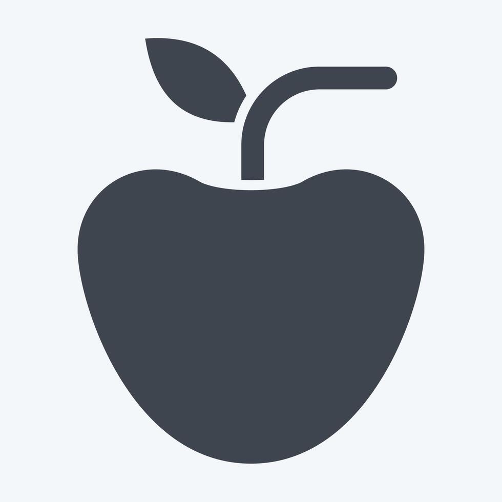 Icon Apple. related to Breakfast symbol. glyph style. simple illustration vector
