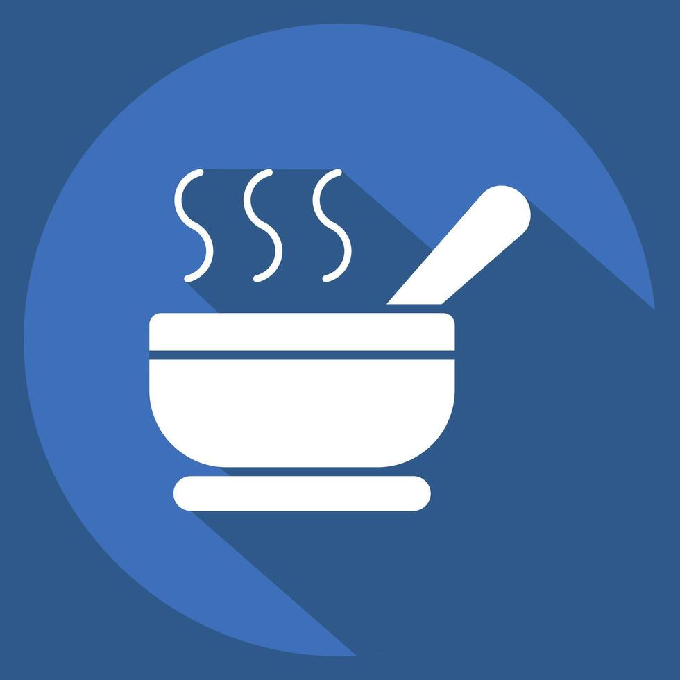 Icon Soup Bowl. related to Breakfast symbol. long shadow style. simple illustration vector