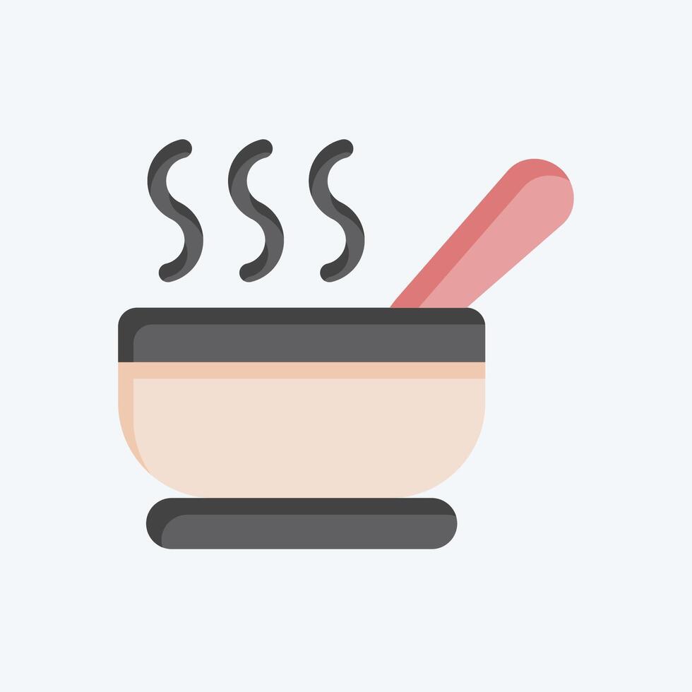 Icon Soup Bowl. related to Breakfast symbol. flat style. simple illustration vector