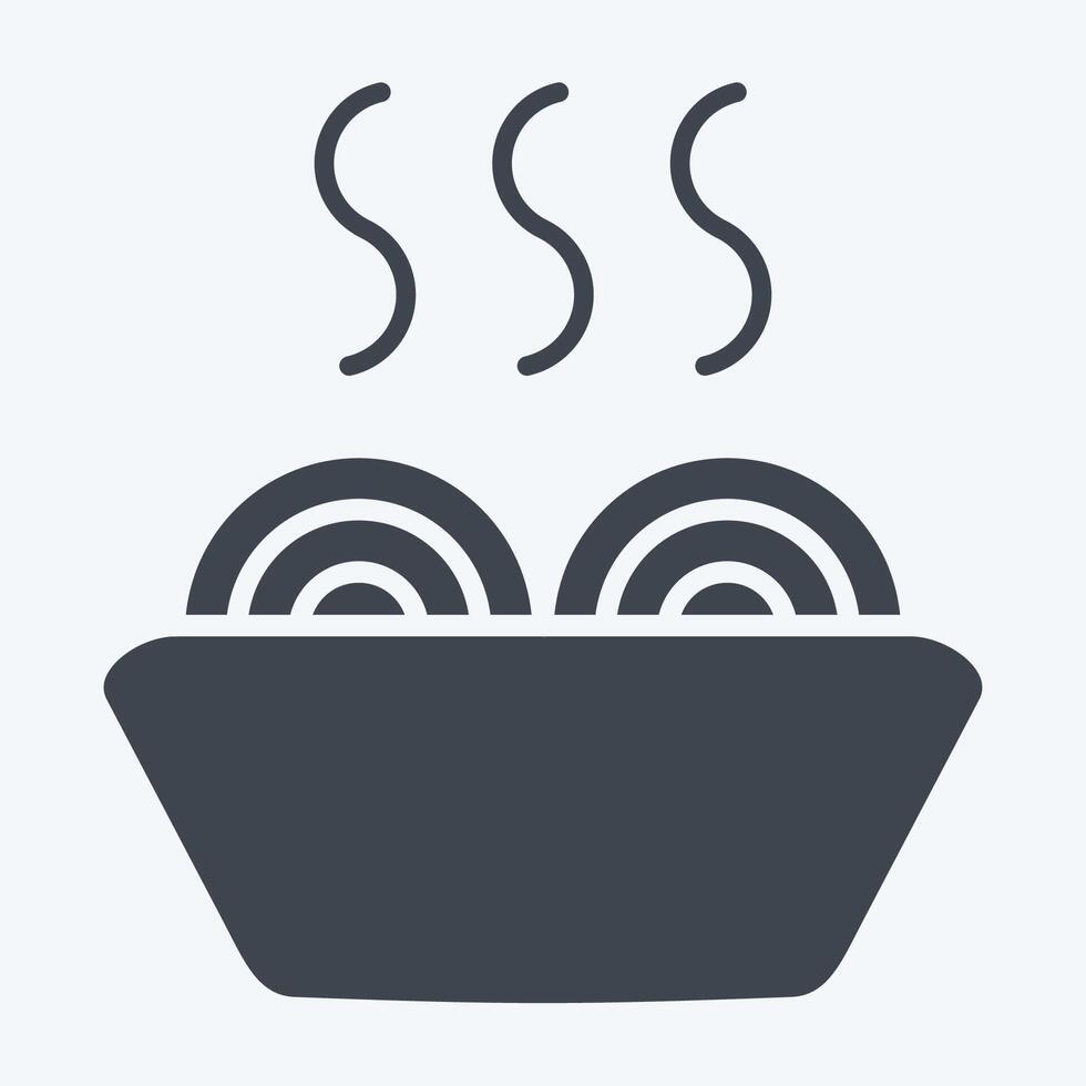 Icon Noodles. related to Breakfast symbol. glyph style. simple illustration vector