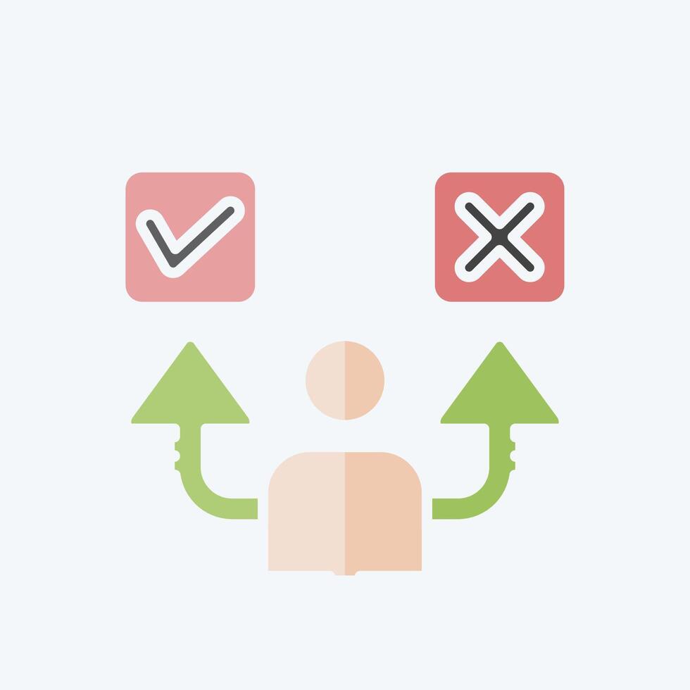 Icon Decide. related to Choice symbol. doodle style. simple illustration vector