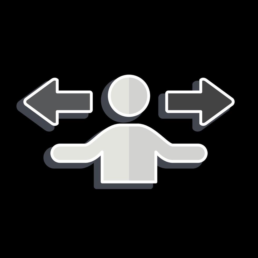 Icon Direction. related to Choice symbol. glossy style. simple illustration vector