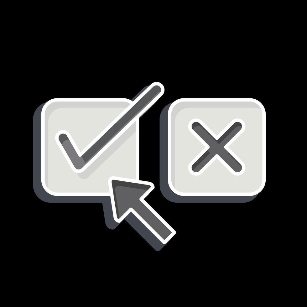 Icon Right Choice. related to Choice symbol. glossy style. simple illustration vector