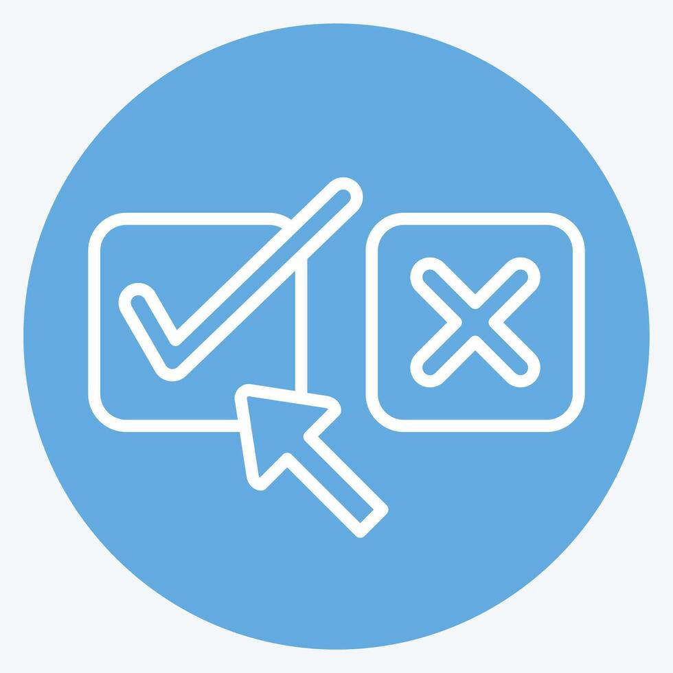 Icon Right Choice. related to Choice symbol. blue eyes style. simple illustration vector