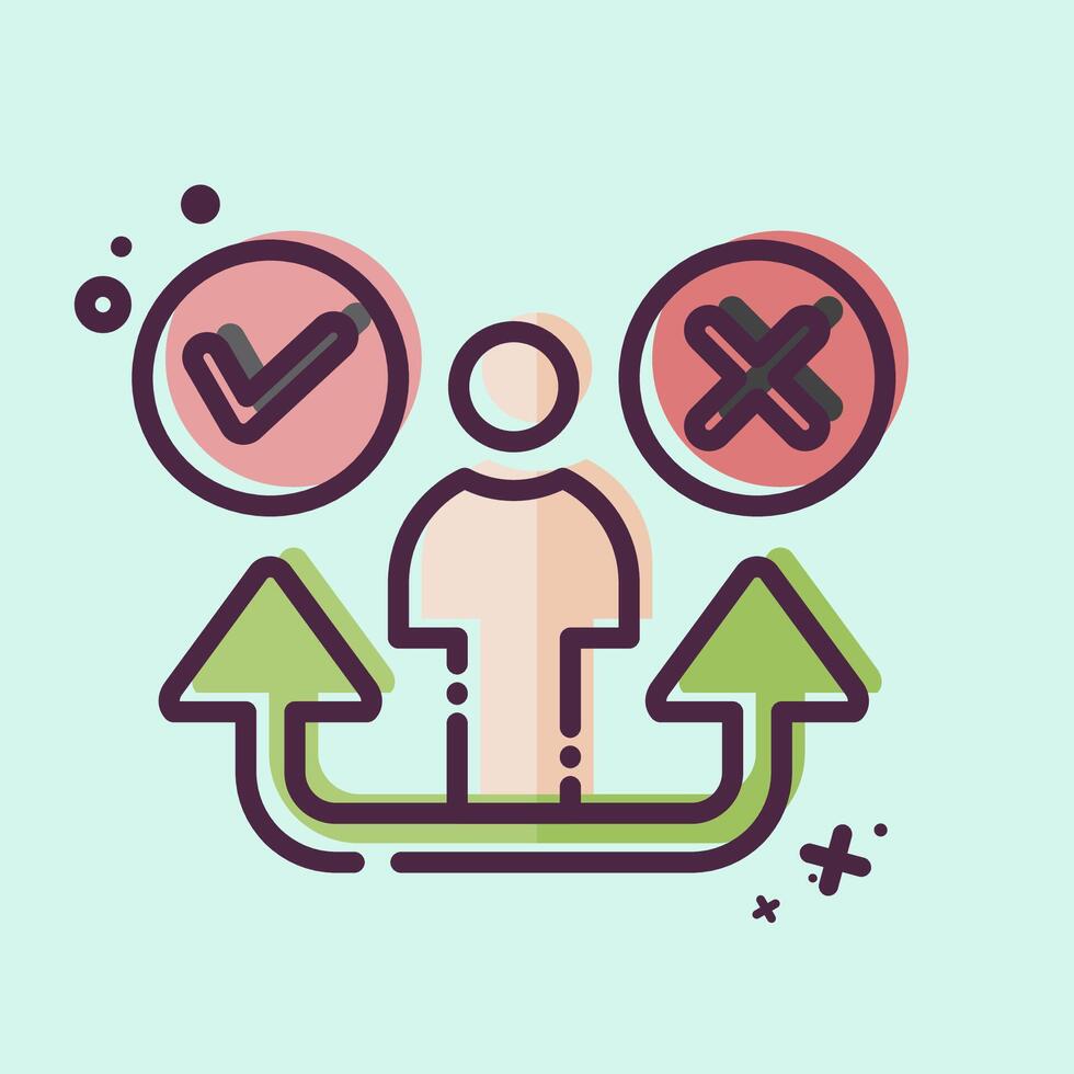 Icon Decision. related to Choice symbol. MBE style. simple illustration vector