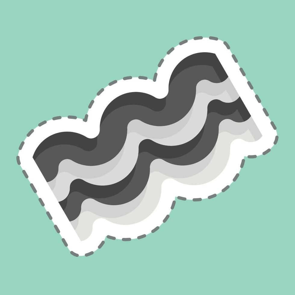 Sticker line cut Bacon. related to Breakfast symbol. simple illustration vector