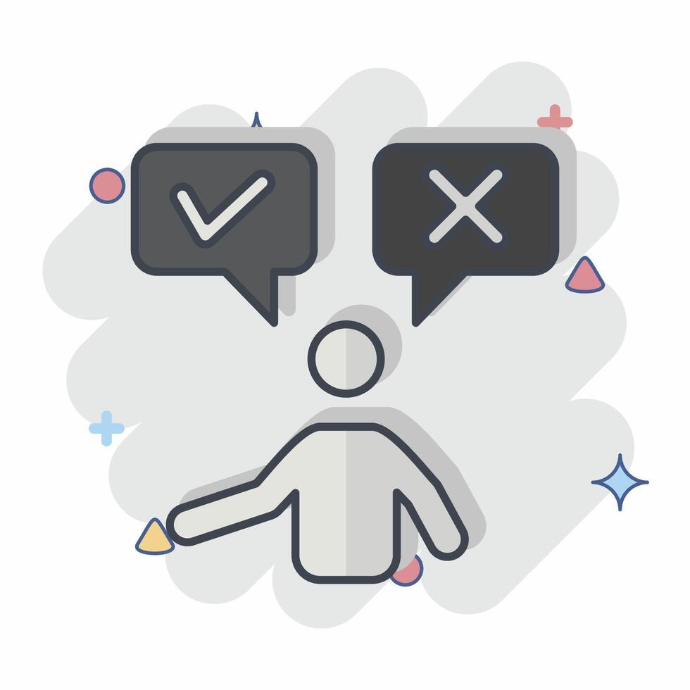 Icon Possibility. related to Choice symbol. comic style. simple illustration vector