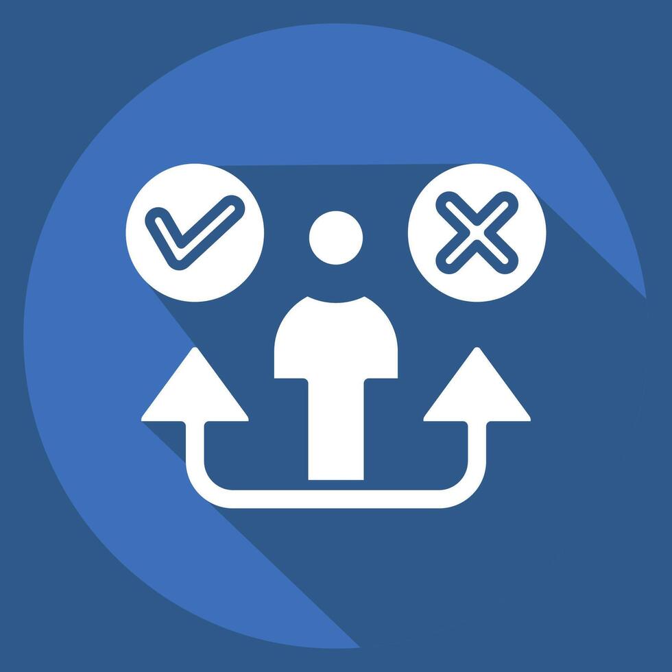 Icon Decision. related to Choice symbol. long shadow style. simple illustration vector