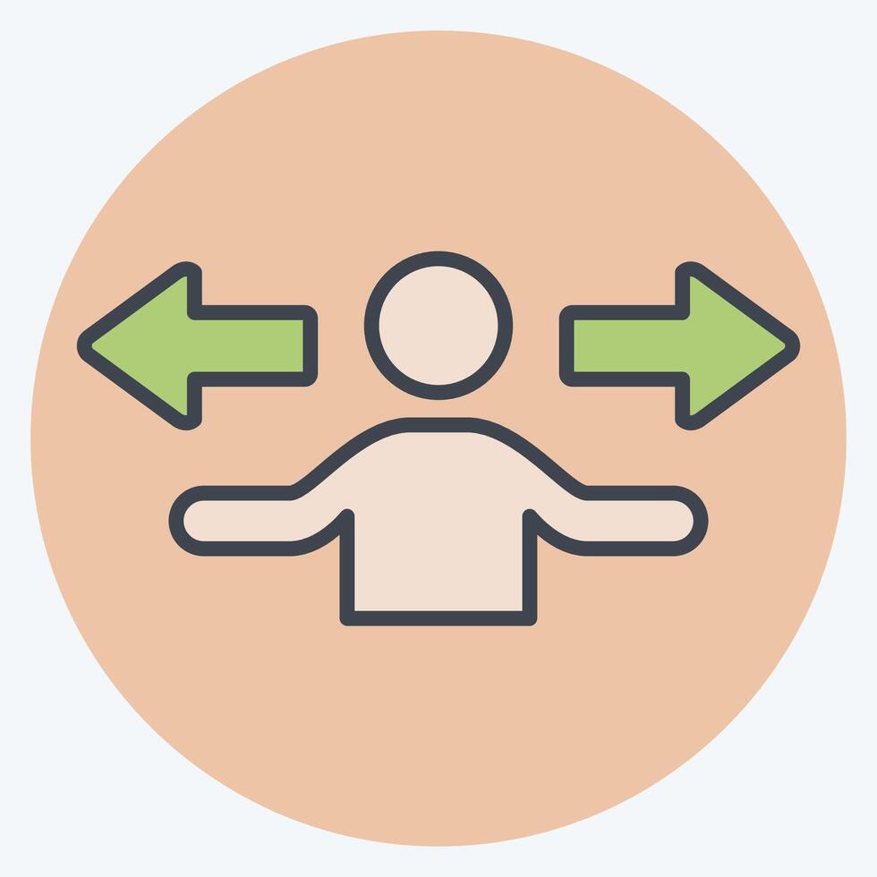 Icon Direction. related to Choice symbol. color mate style. simple illustration vector